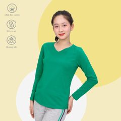 Áo thun nữ tay dài Cổ Tim chất cotton siêu mát 020p 0264