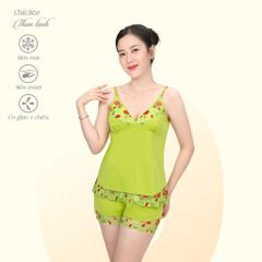 Set đồ bộ nữ kiểu quần đùi Dây chất thun lạnh siêu bền 015p 2160