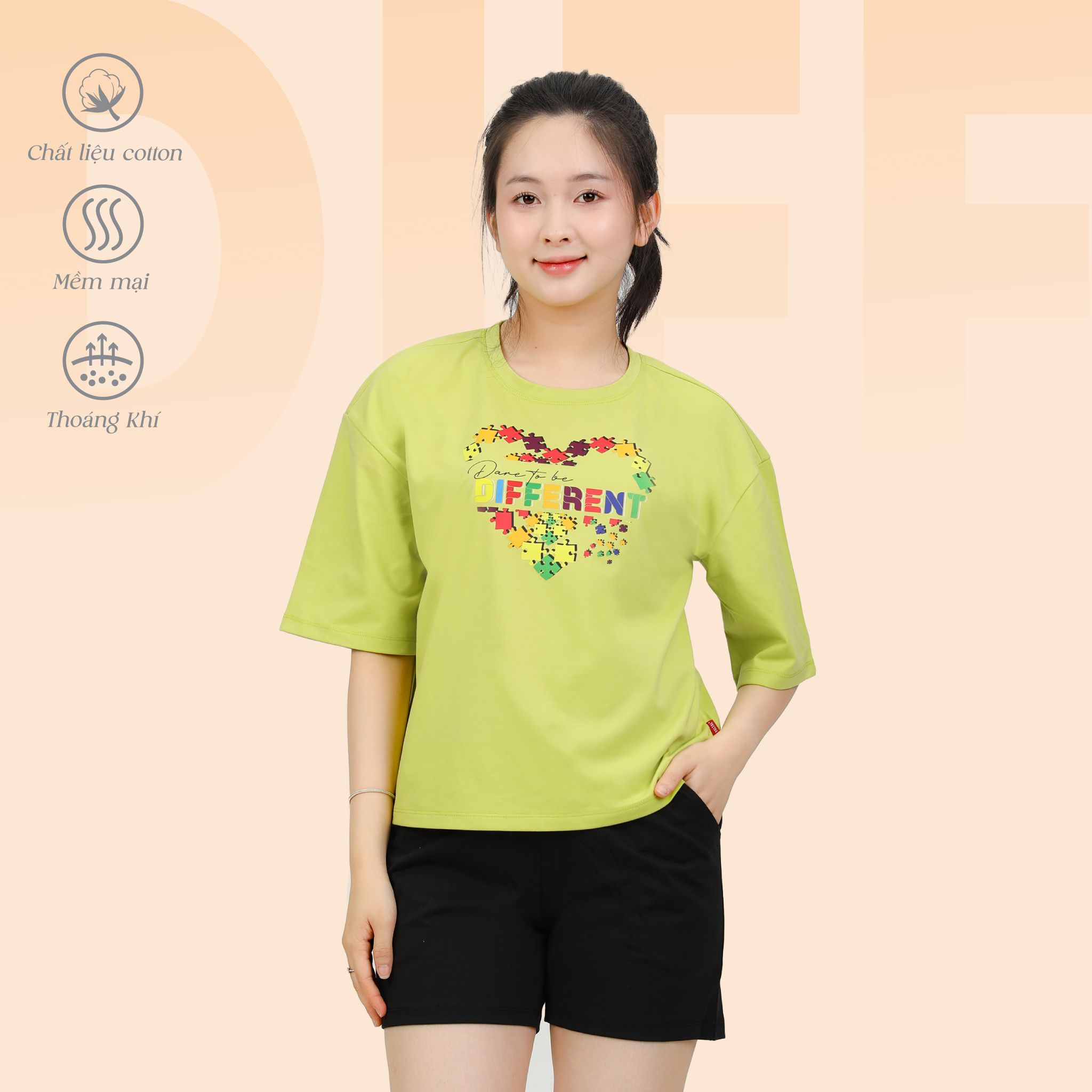 Set đồ bộ nữ kiểu quần đùi tay ngắn chất cotton siêu mát 195p 5219