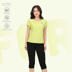 Bộ nữ thể thao chất silk lạnh kiểu quần lửng tay ngắn 374p 4304