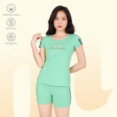 Set đồ bộ nữ kiểu quần đùi nữ kiểu quần đùi tay ngắn chất cotton siêu mát 195p 5231