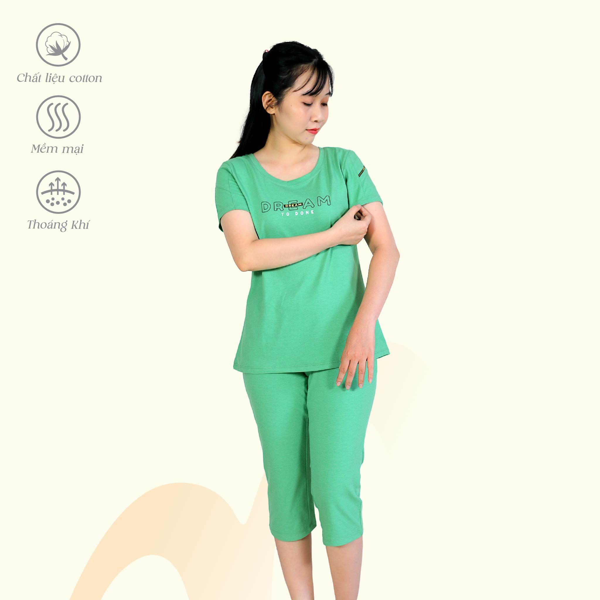 Set đồ bộ nữ kiểu quần lửng tay ngắn cotton 194p 4318