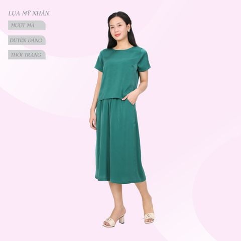 Set đồ bộ nữ kiểu quần lửng tay ngắn chất lụa mỹ nhân 584p 7034