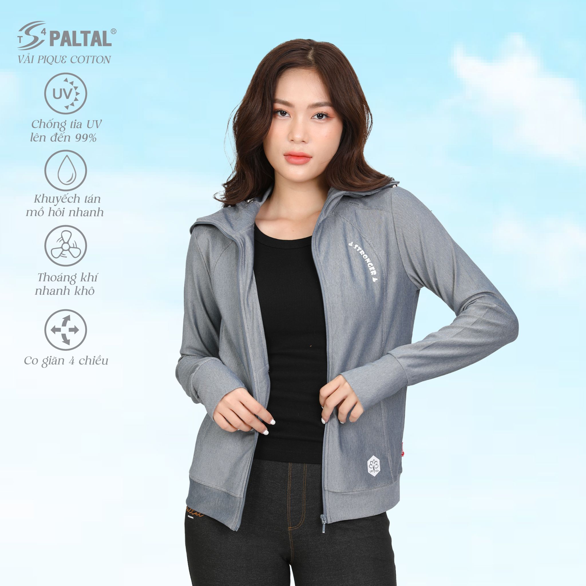 Áo khoác nữ chống nắng, chống UV chất pique 521p 1305