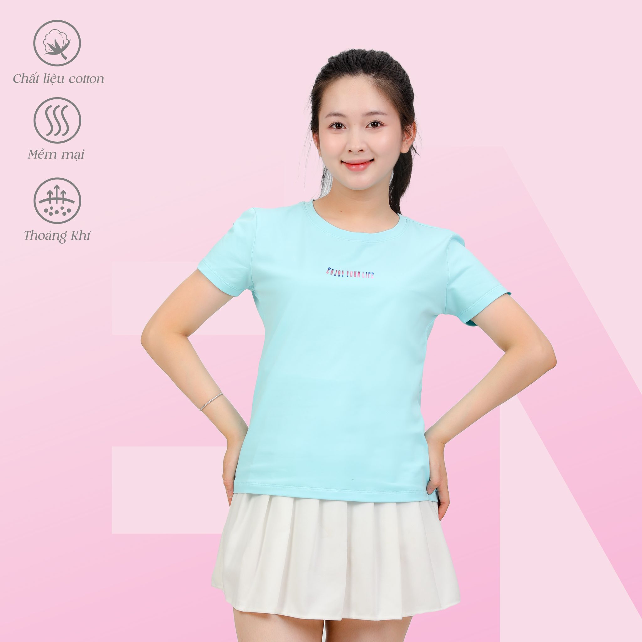 Áo thun nữ tay ngắn chất cotton siêu mát Form Suông 020p 0319