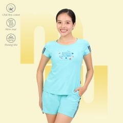 Set đồ bộ nữ kiểu quần đùi tay ngắn chất cotton siêu mát 025p 5203