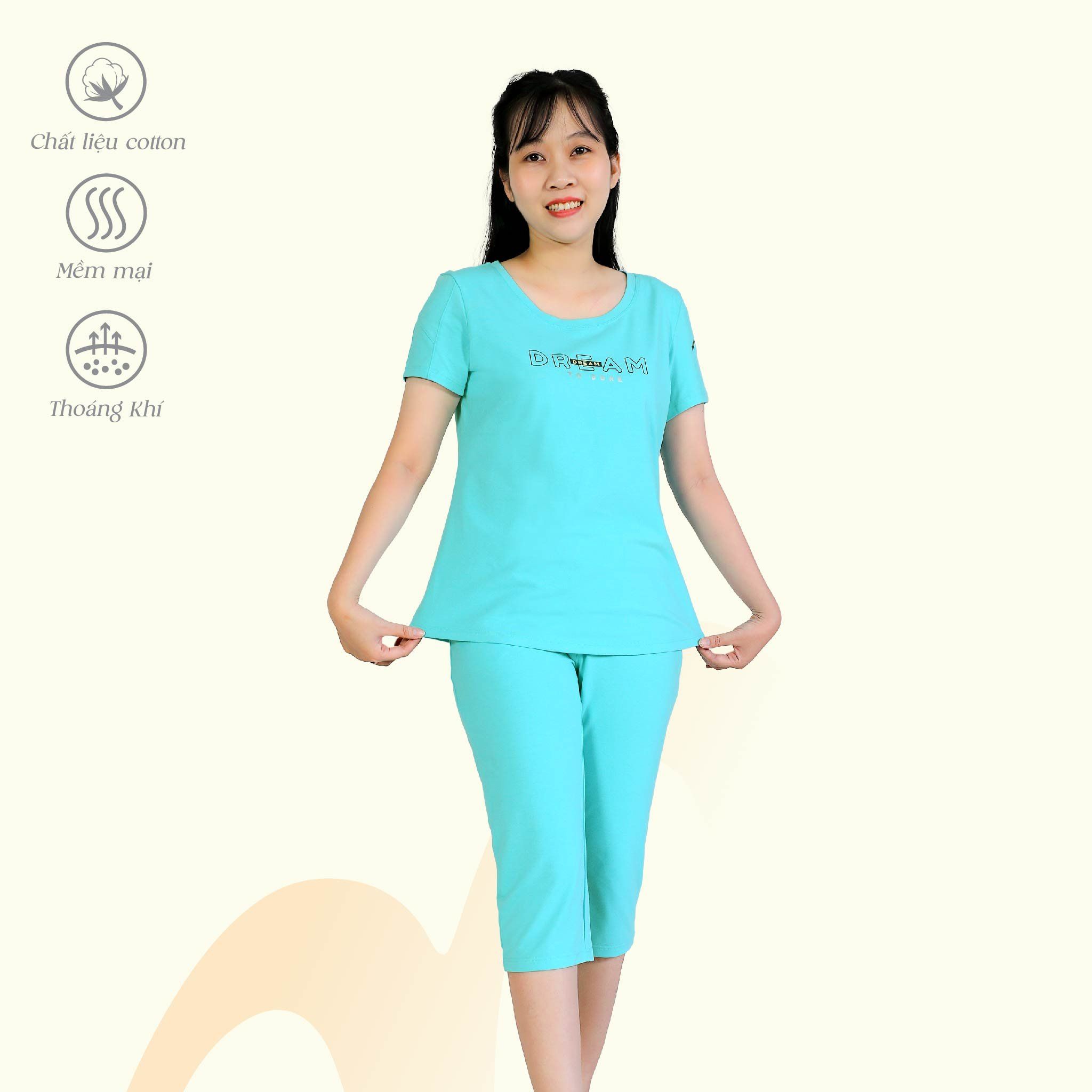 Set đồ bộ nữ kiểu quần lửng tay ngắn cotton 194p 4318