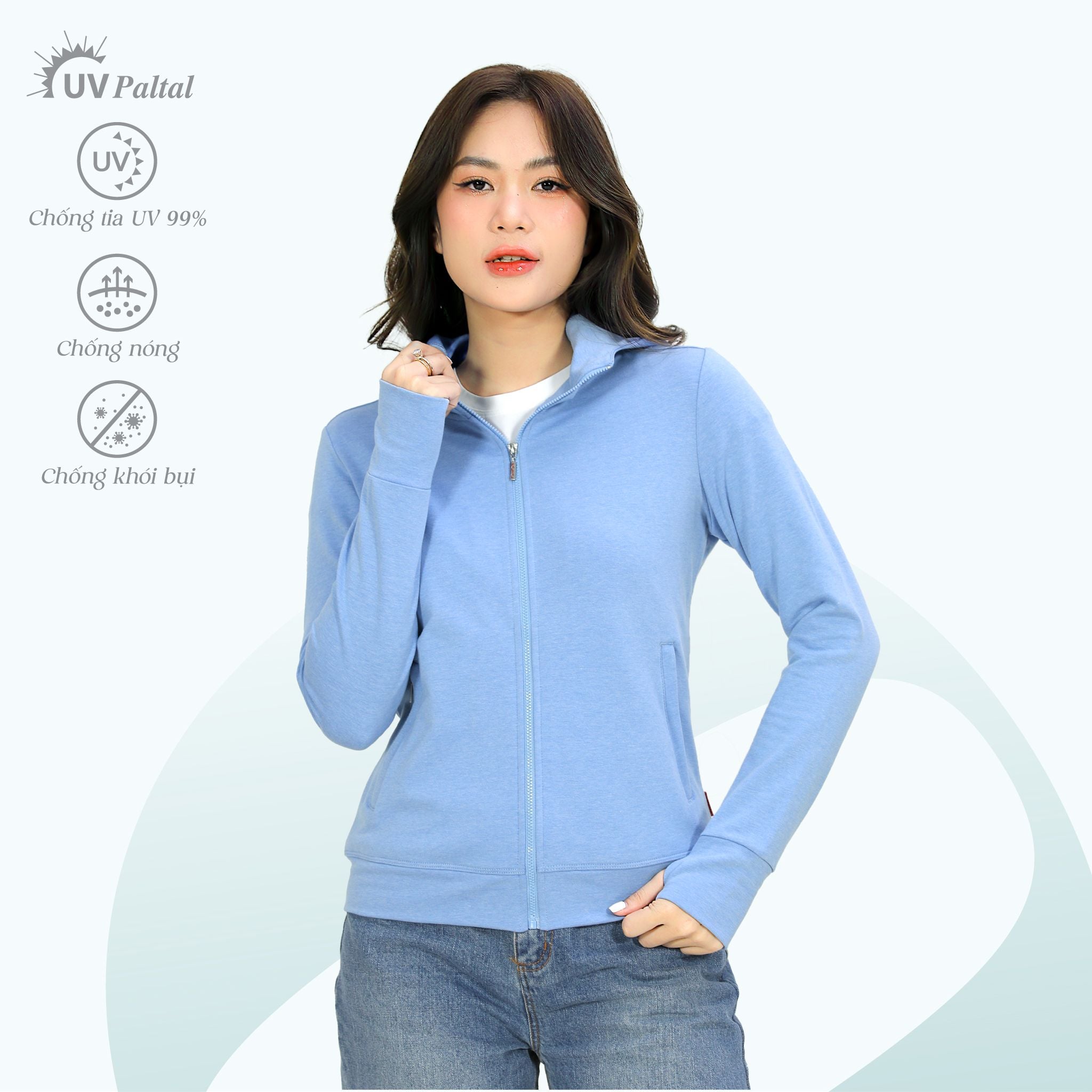 Áo khoác chống nắng, chống UV có nón chất liệu Vảy cá cao cấp 431p 1341