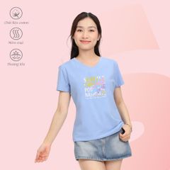 Áo thun nữ tay ngắn Form Suông Cổ Tim chất cotton siêu mát 190p 0325