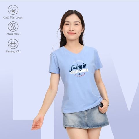Áo thun nữ form suông cổ tim chất cotton siêu mát 190p 0327