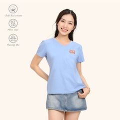 Áo thun nữ tay ngắn Form Suông Cổ Tim chất cotton siêu mát 190p 0337