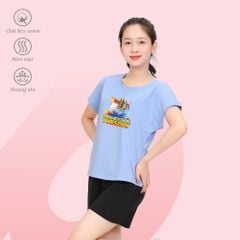 Đồ bộ ngủ nữ kiểu quần đùi tay ngắn cotton 195p 5225