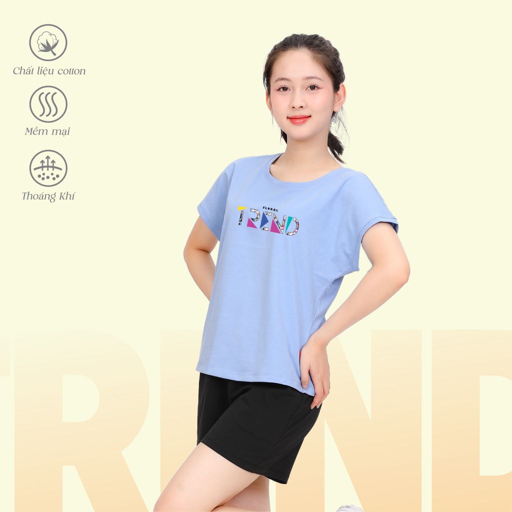 Đồ bộ ngủ nữ kiểu quần đùi tay ngắn cotton 195p 5226