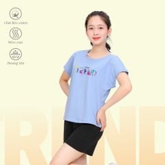 Đồ bộ ngủ nữ kiểu quần đùi tay ngắn cotton 195p 5226