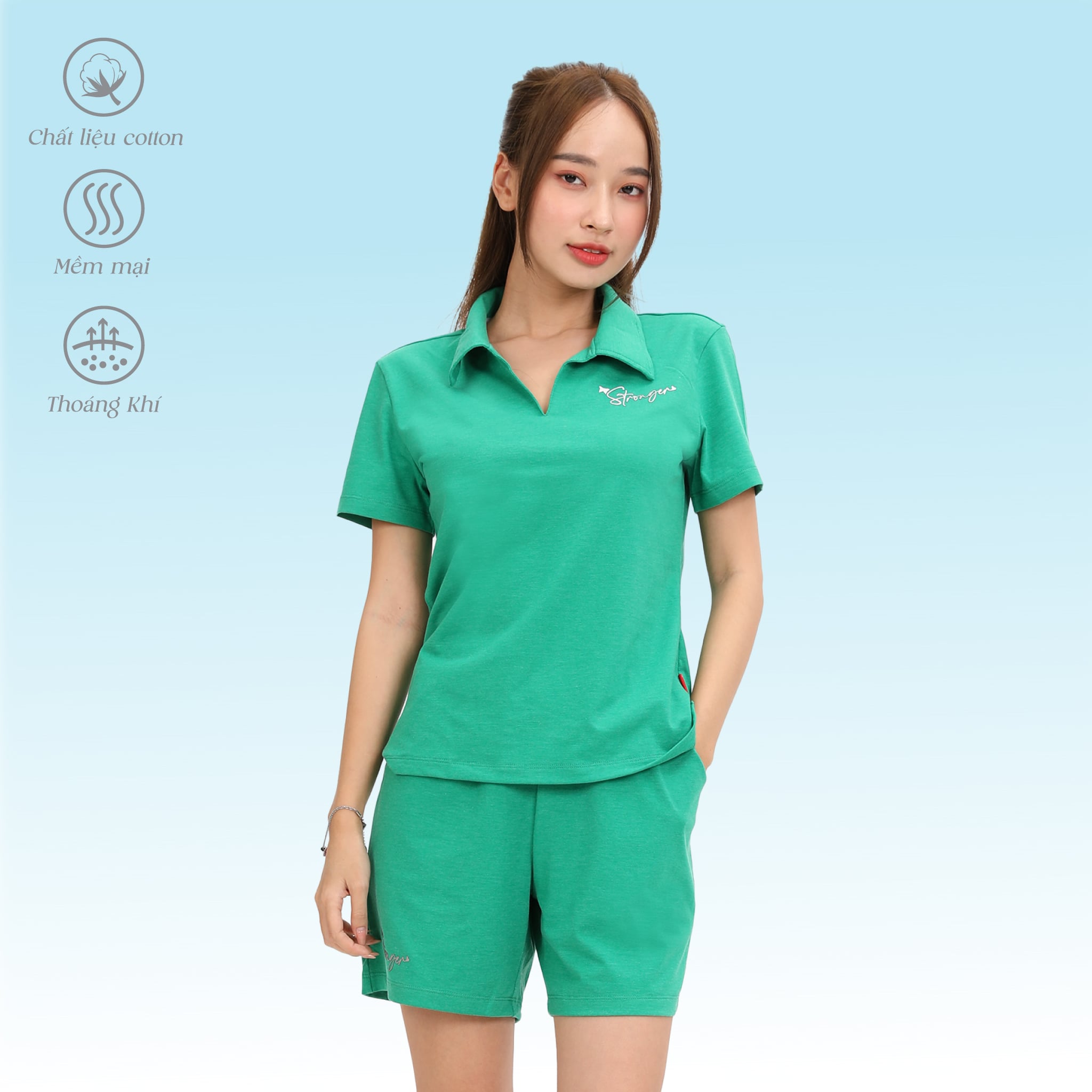 Set đồ bộ nữ kiểu quần đùi tay ngắn chất cotton siêu mát 195p 5213