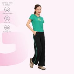 Set đồ bộ nữ kiểu quần dài tay ngắn chất vảy cá cotton cvc mát 403p 3394