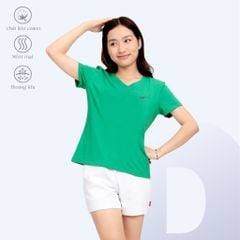 Áo thun nữ form suông cổ tim tay ngắn chất cotton siêu mát 190p 0357