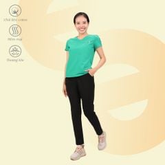 Set đồ bộ nữ kiểu quần dài tay ngắn Cổ Tim chất cotton cvc mát chất melan 193p 3392