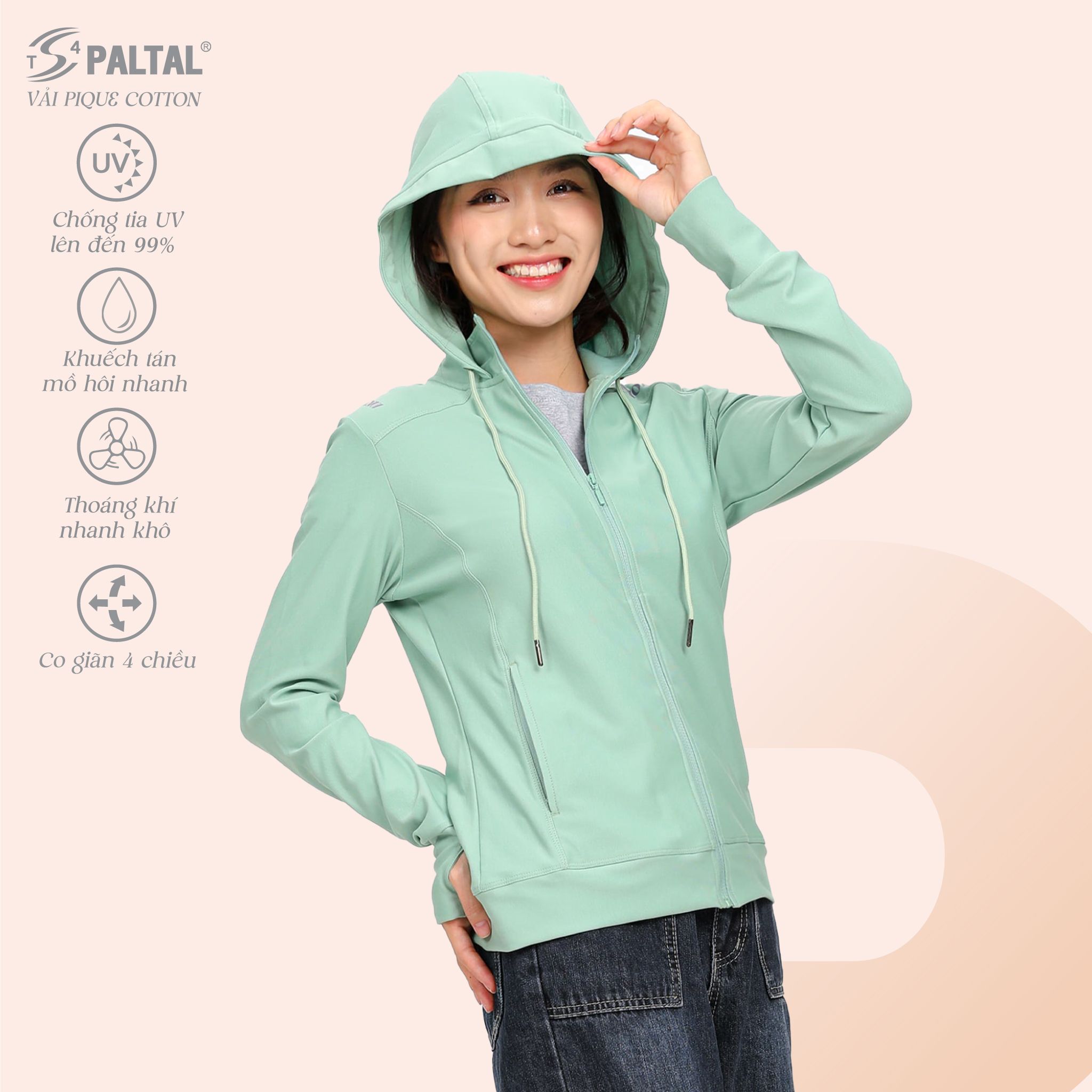 Áo khoác nữ chống nắng, chống UV chất pique 521p 1281
