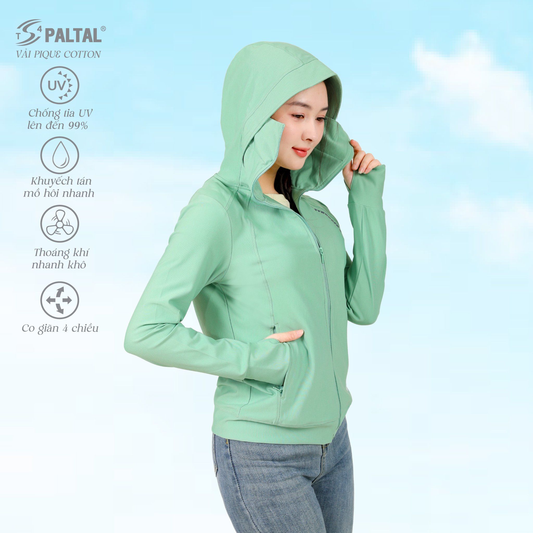 Áo khoác nữ chống nắng, chống UV chất pique 521p 1305