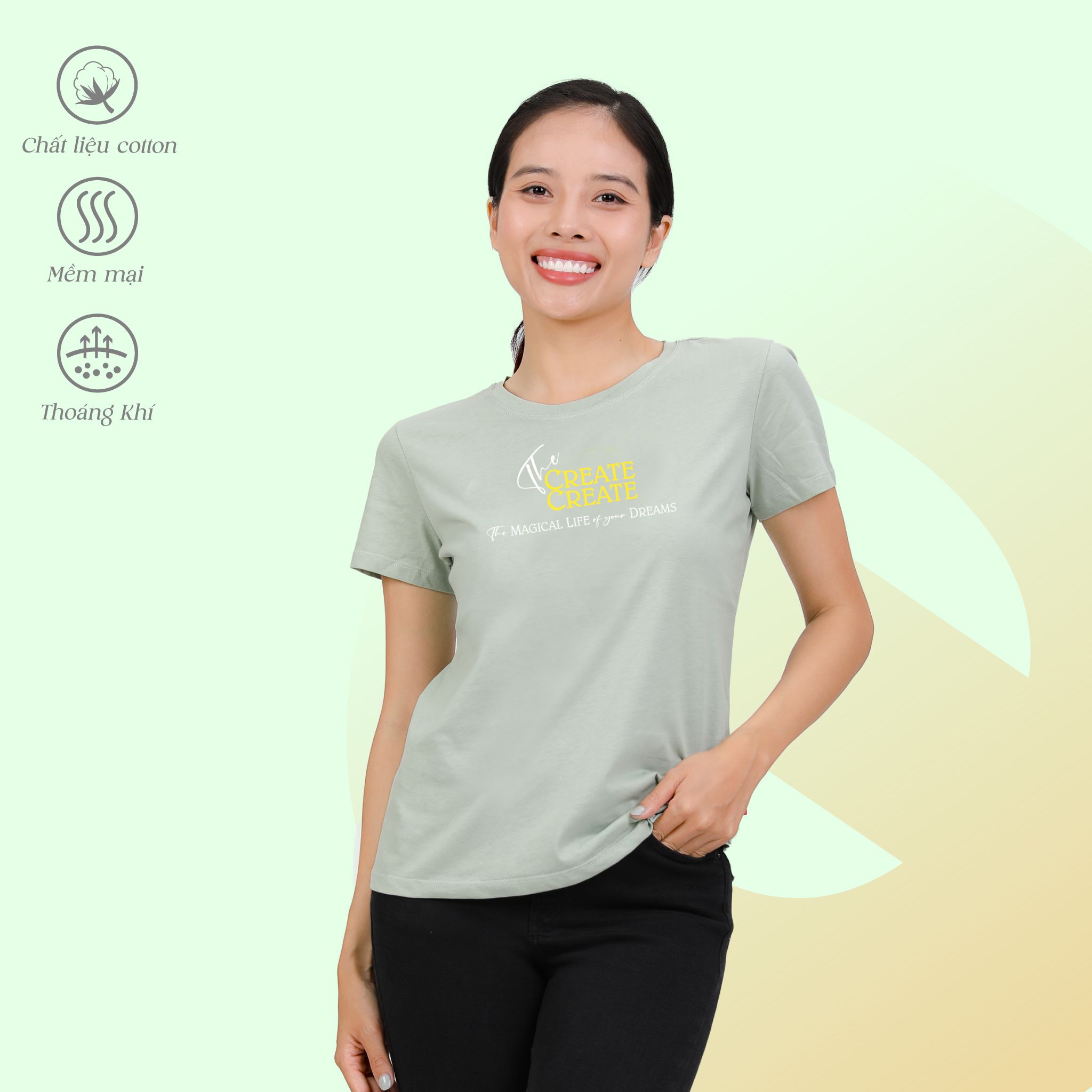 Áo thun nữ tay ngắn Form Suông chất cotton siêu mát 020p 0309