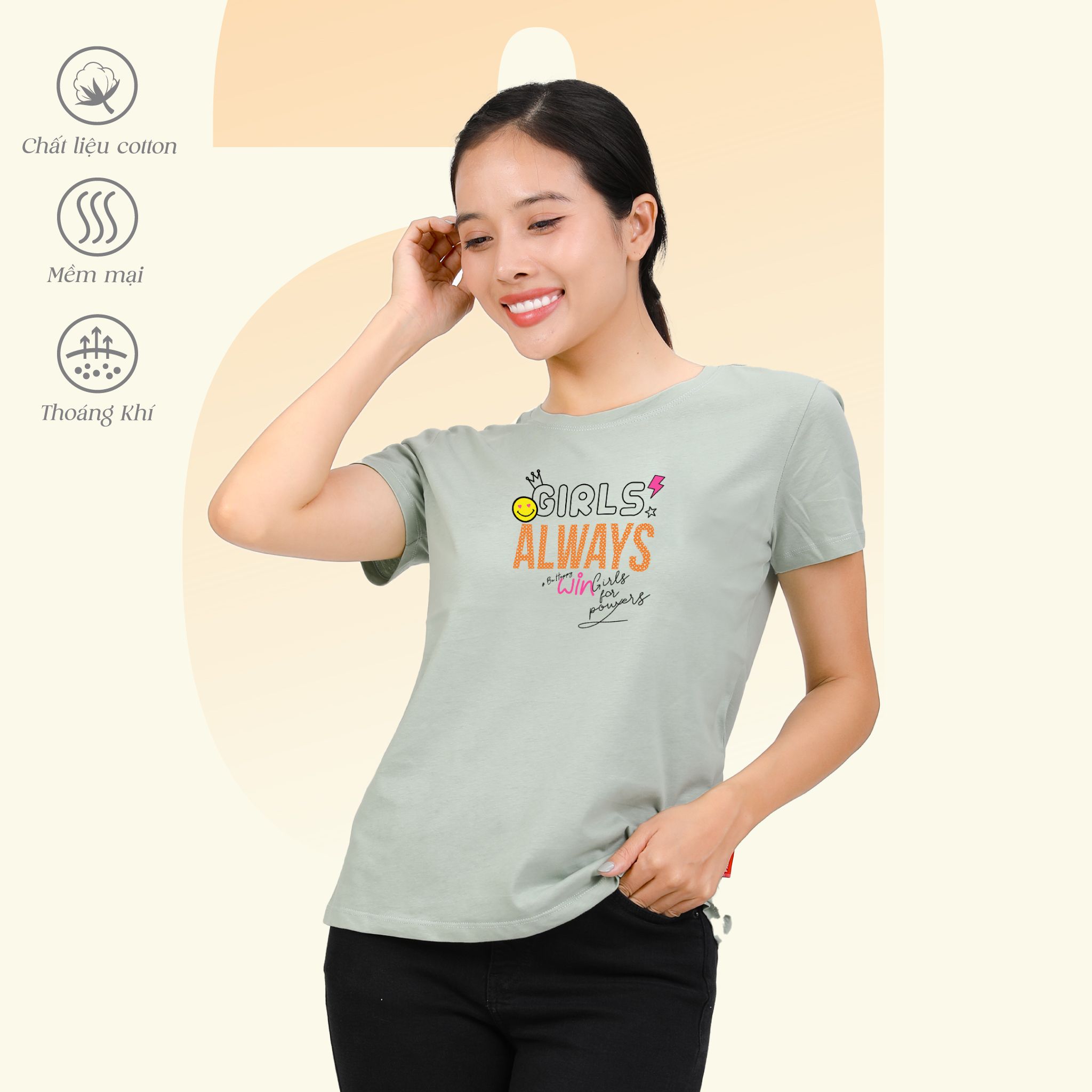 Áo thun nữ tay ngắn Form Suông chất cotton siêu mát 020p 0310