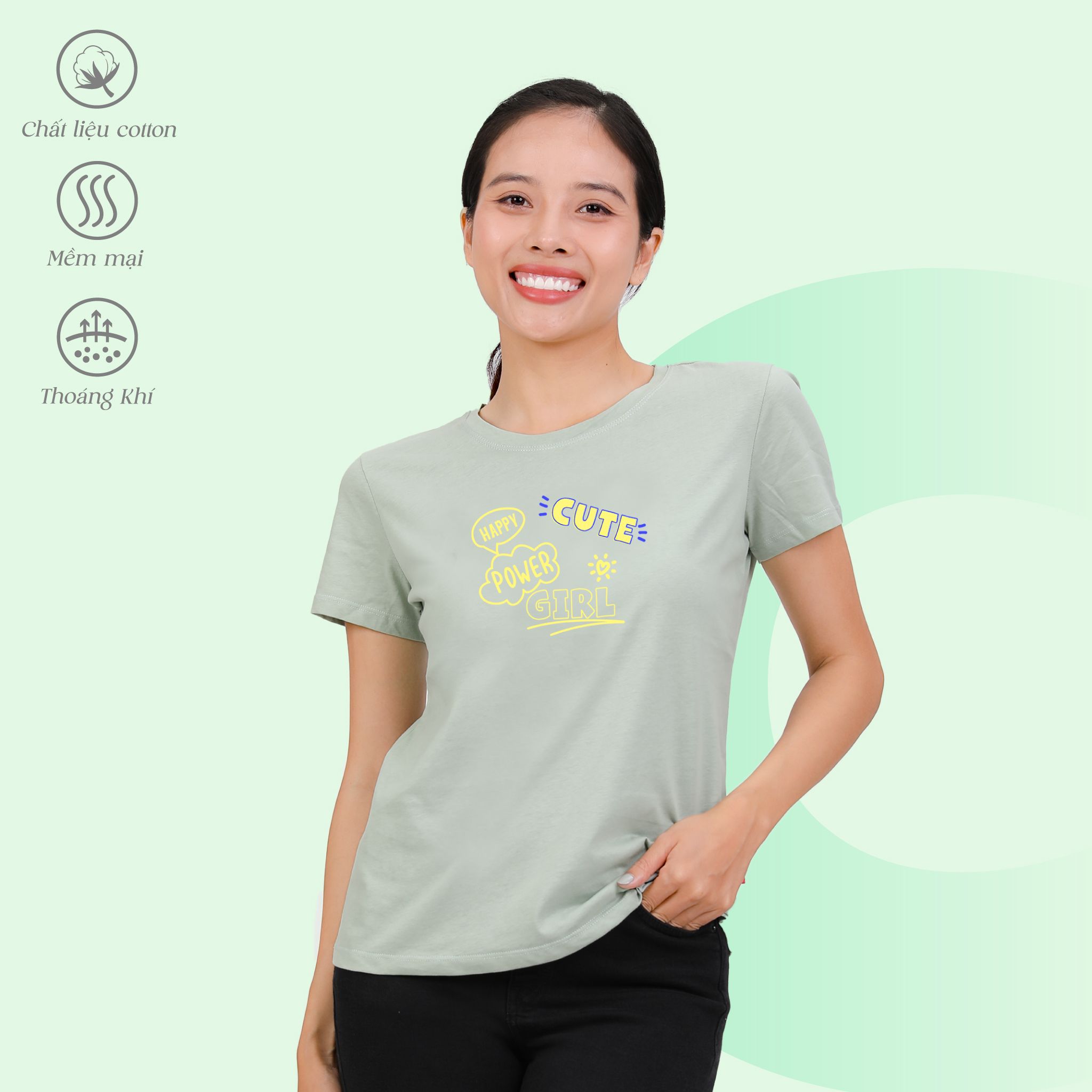 Áo thun nữ tay ngắn Form Suông chất cotton siêu mát 020p 0313