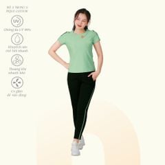 Set đồ bộ nữ kiểu quần dài tay ngắn chất pique 523p 3381