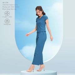 Set đồ bộ nữ kiểu quần dài tay ngắn chất rib Gân 553p 3407