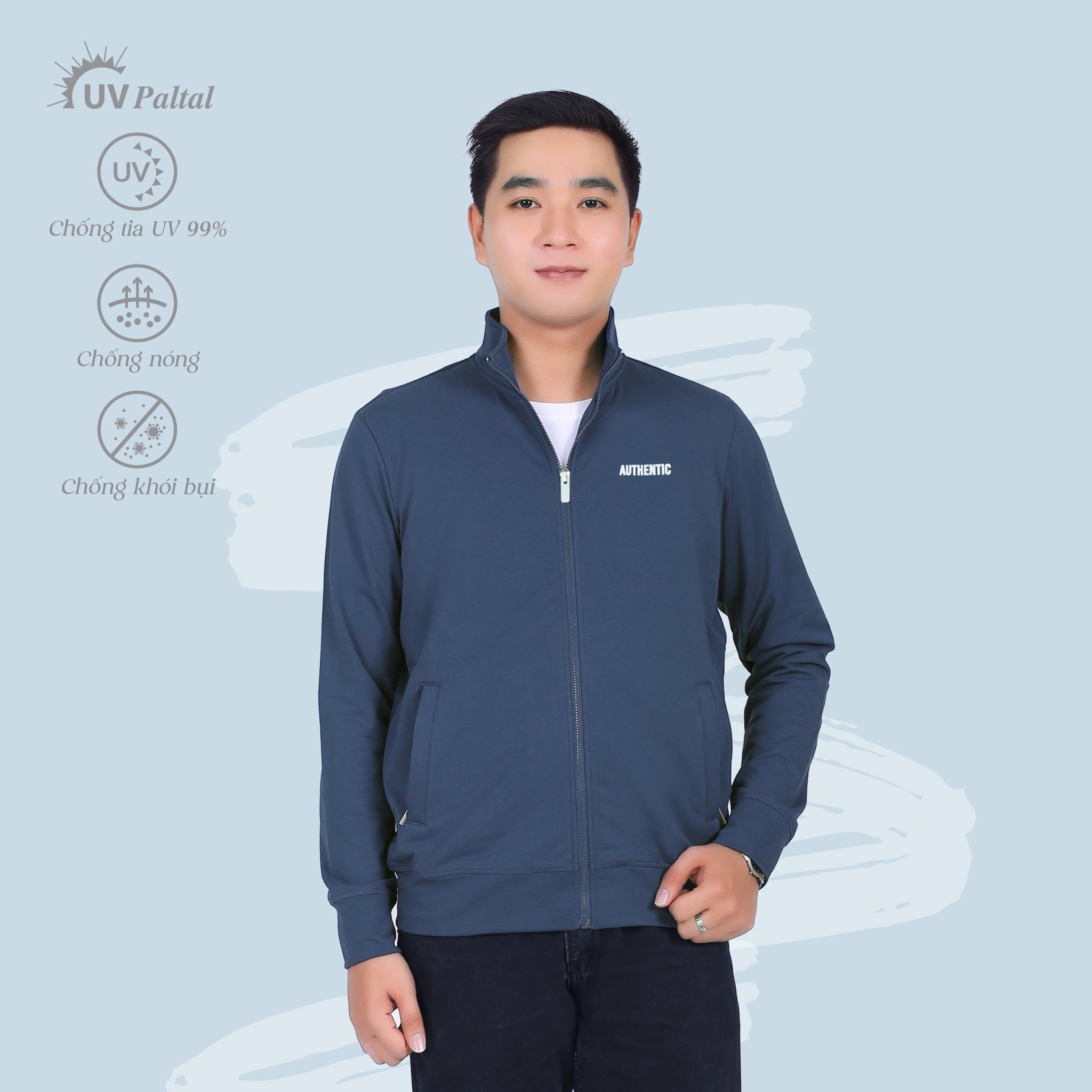 Áo khoác nam chống nắng, chống UV Không Nón chất vảy cá cotton siêu mát 431p 1201
