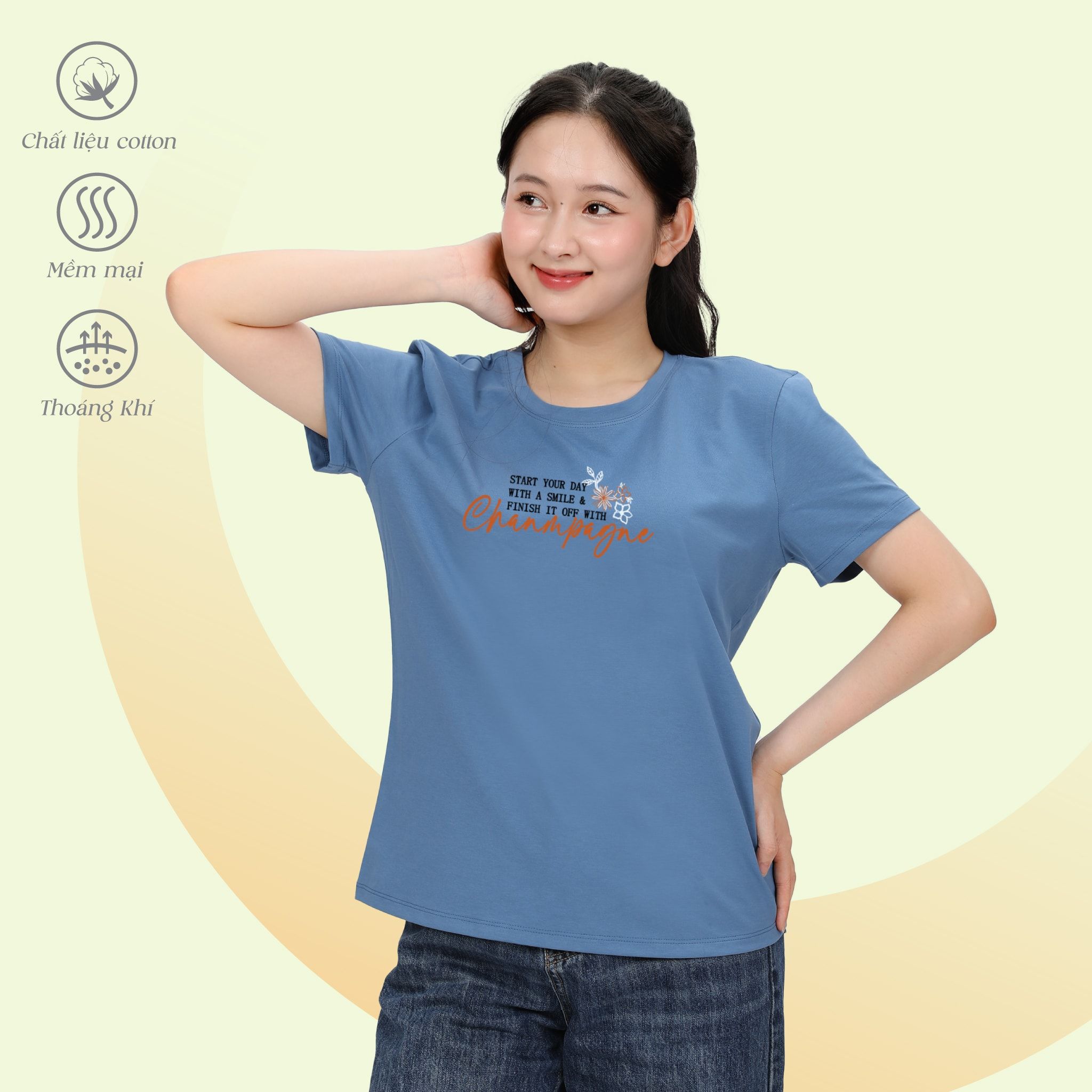 Áo thun nữ tay ngắn form suông chất cotton siêu mát 020p 0283
