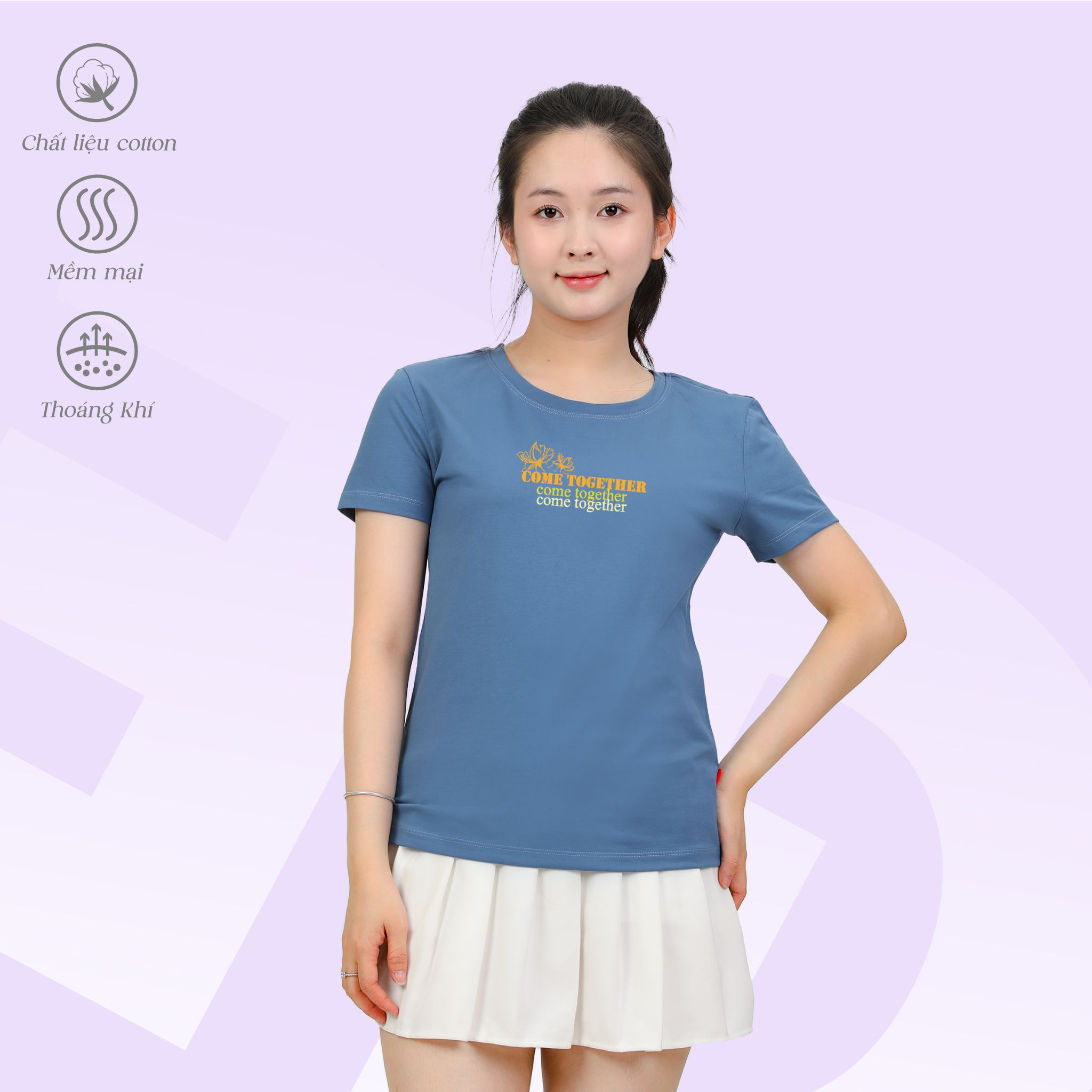 Áo thun nữ tay ngắn Cổ Tròn Form Suông chất cotton siêu mát 020p 0321
