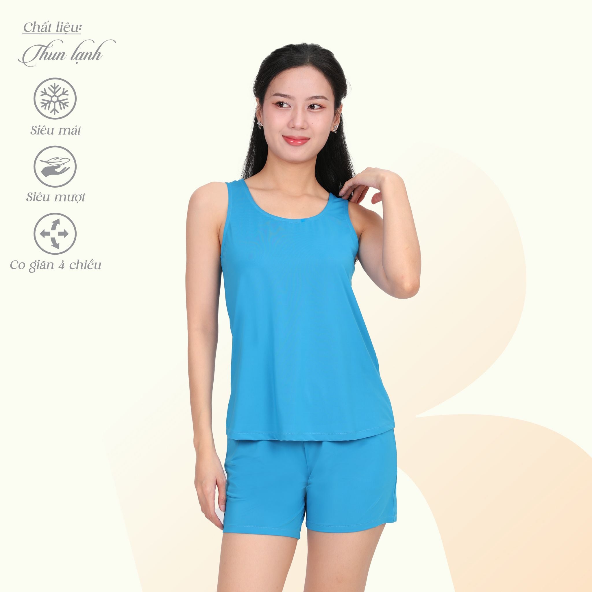 Set đồ bộ nữ kiểu quần đùi chất thun lạnh siêu bền bản 015p 2139