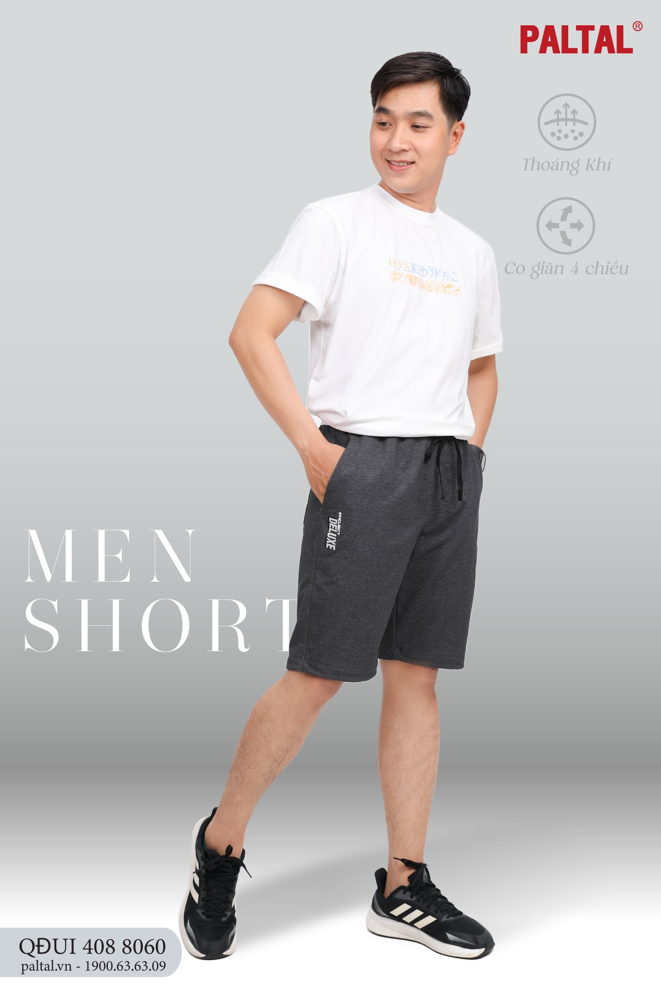 Quần Đùi Nam chất vảy cá cotton cvc mát 408p 8060