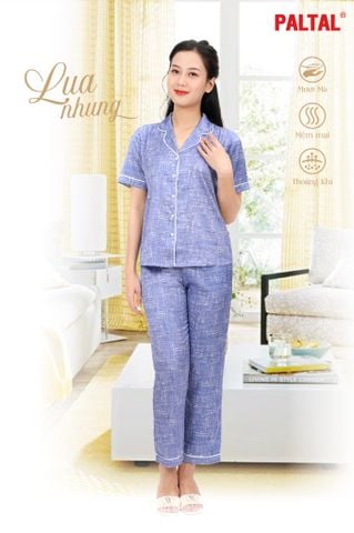 Set đồ bộ nữ kiểu quần dài tay ngắn pijama 263p 3383