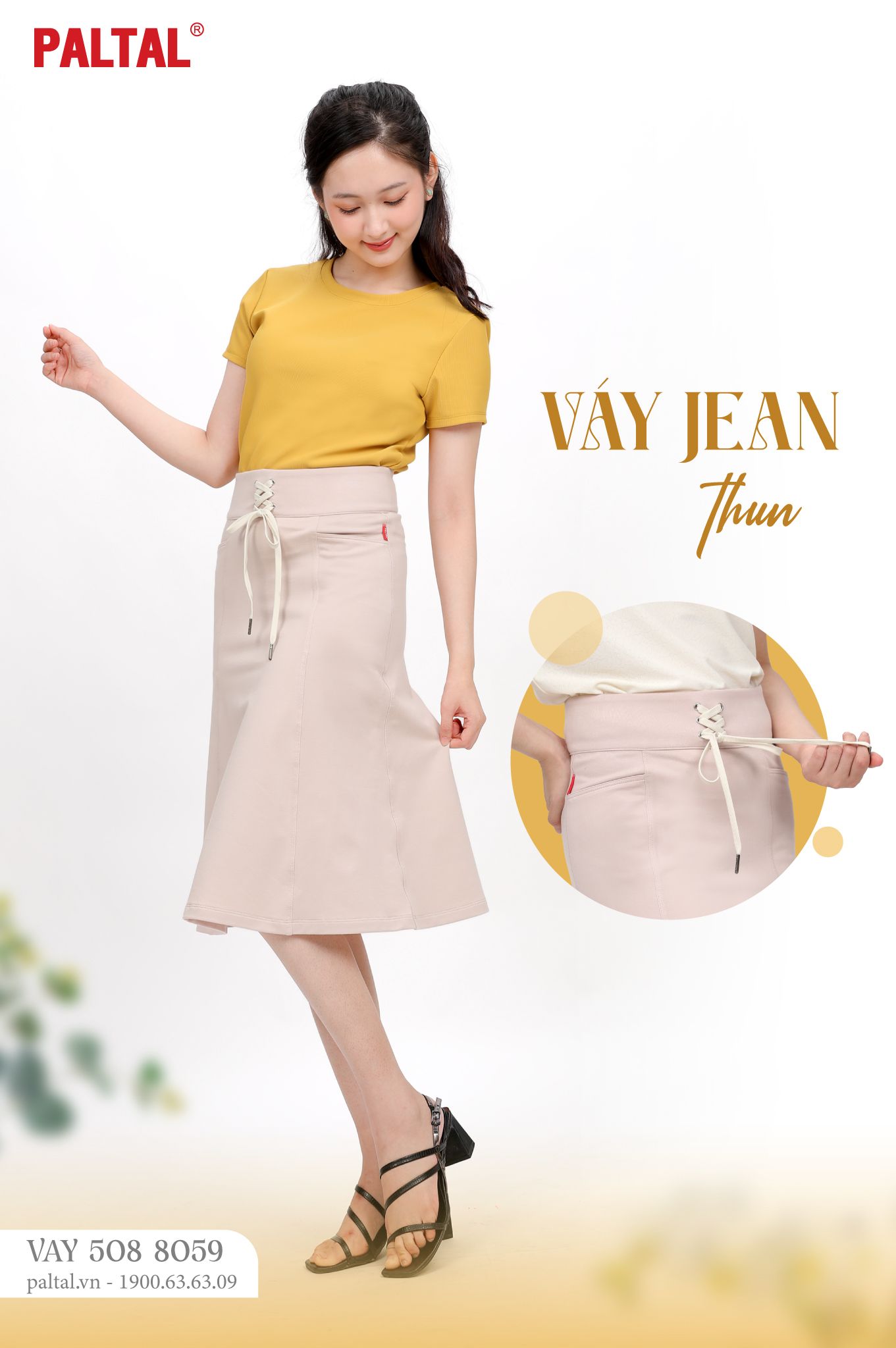 Chân váy dài chất jean thun 502p 8059