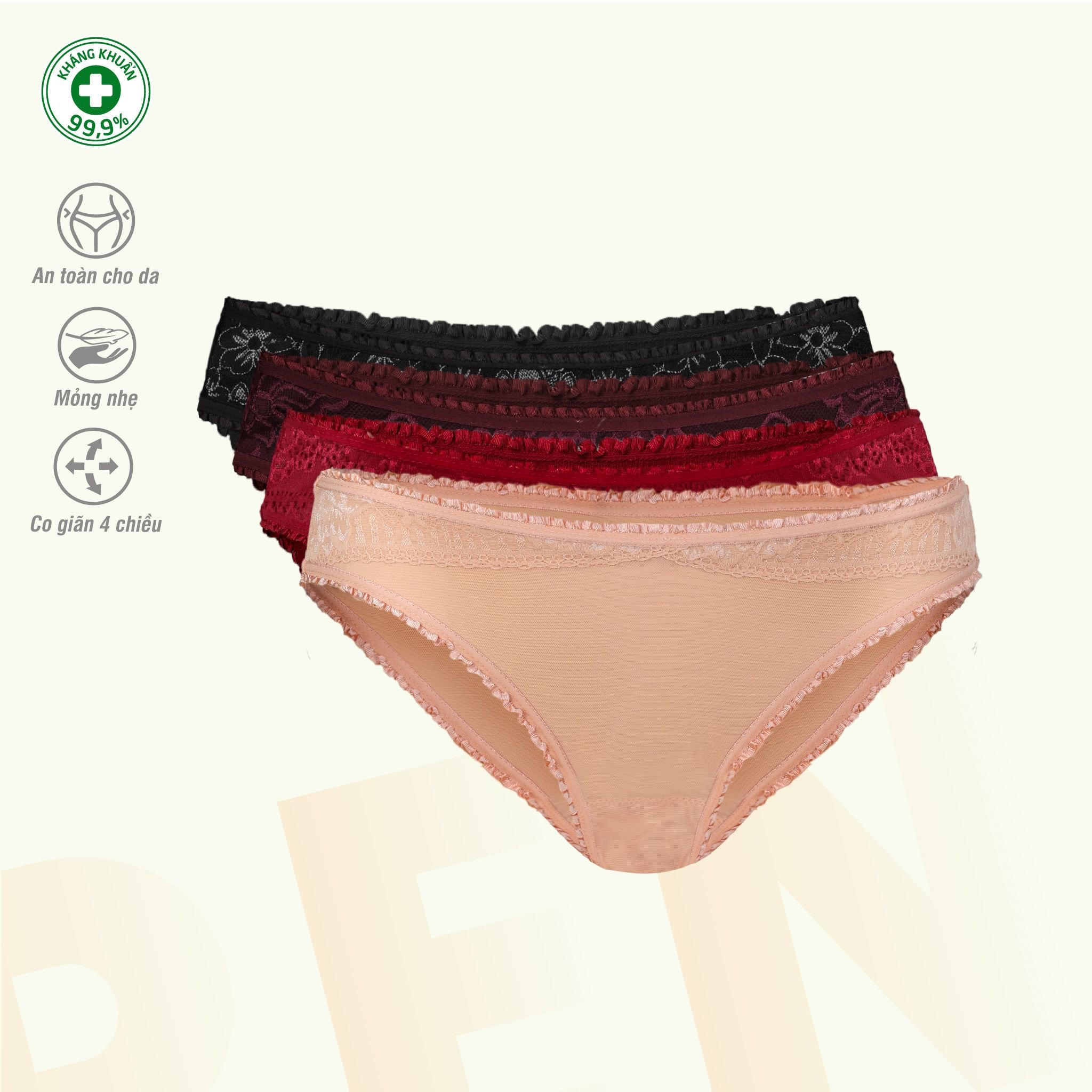 BST Combo 02-06-10 Quần lót nữ chất Voal Lưới siêu thoáng 077p 7263 / 7265 / 7267