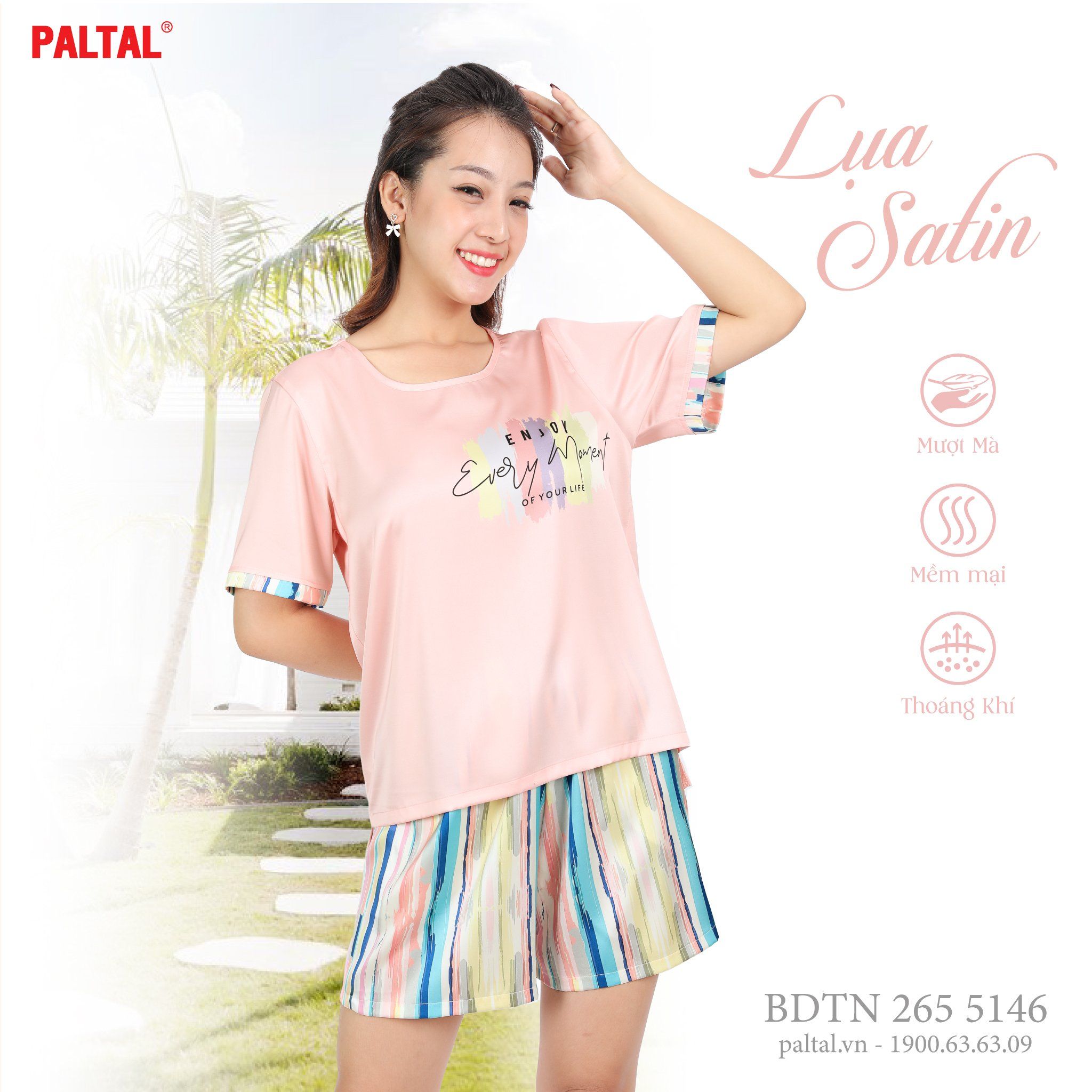 Set đồ bộ nữ kiểu quần đùi tay ngắn chất lụa nhung 265p 5146