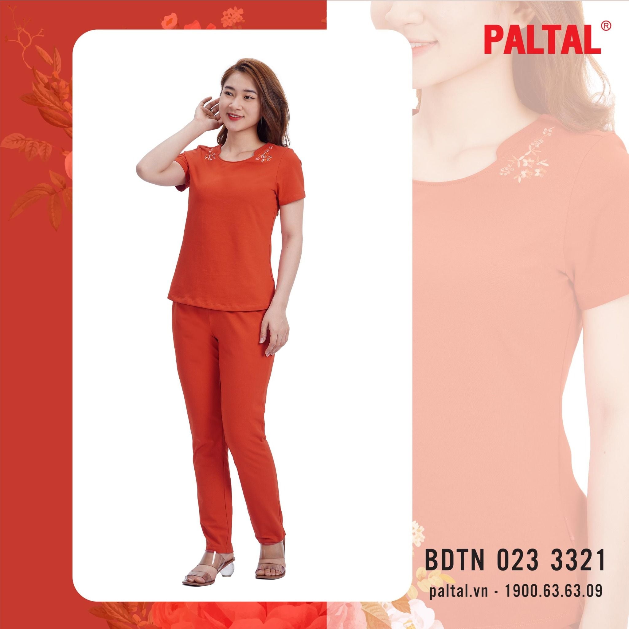 Set đồ bộ nữ kiểu quần dài tay ngắn chất cotton siêu mát 023p 3321