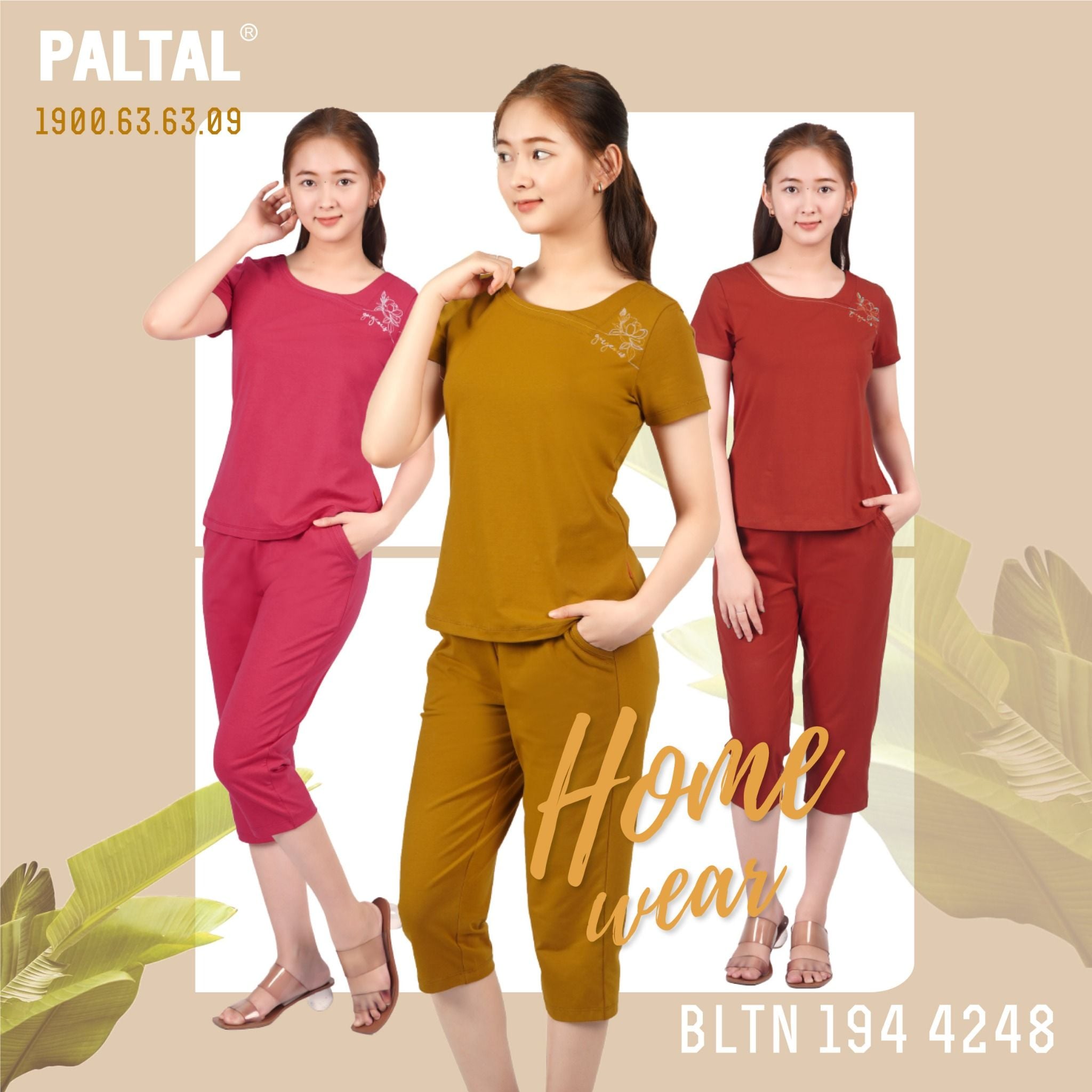 Set đồ bộ nữ kiểu quần lửng tay ngắn cotton cvc mát 194p 4248