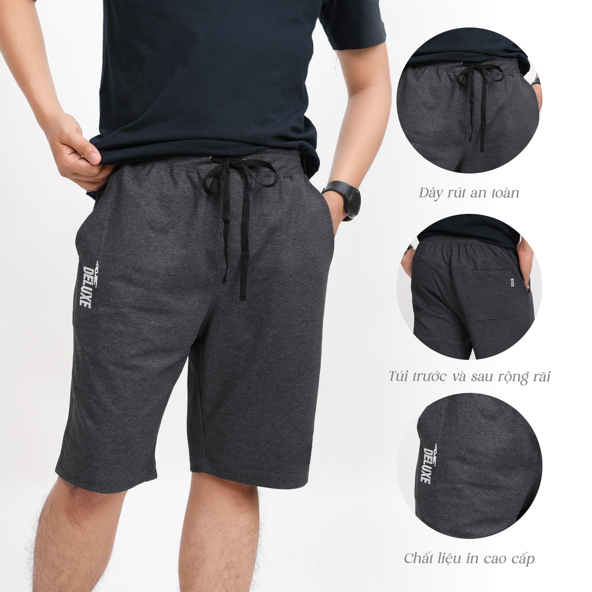 Quần Đùi Nam chất vảy cá cotton cvc mát 408p 8060