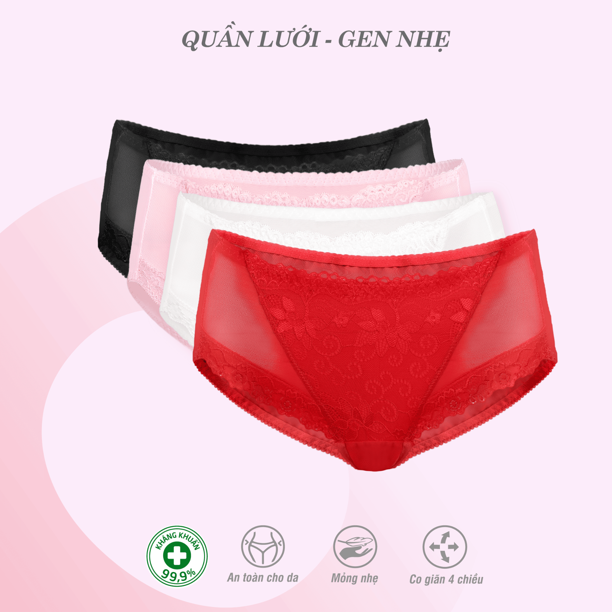 Quần lót nữ chất voal lưới 077p 7121