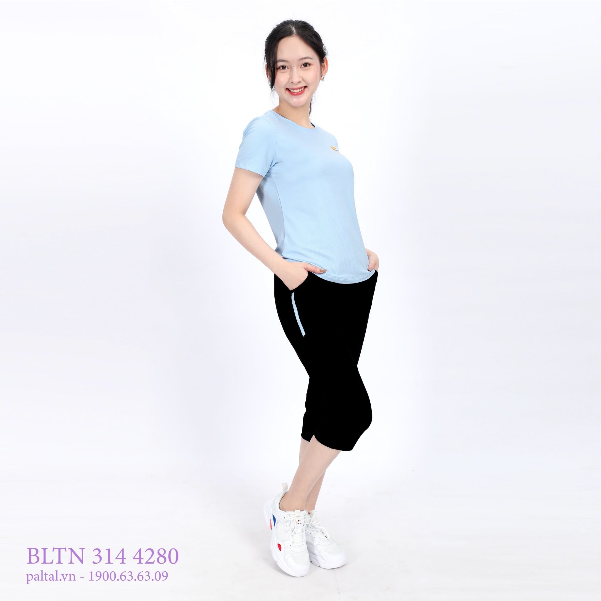 Set đồ bộ nữ kiểu quần lửng tay ngắn chất poly cát 314p 4280