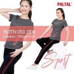 Set đồ bộ nữ kiểu quần dài tay ngắn chất cotton melan mát 053p 3308