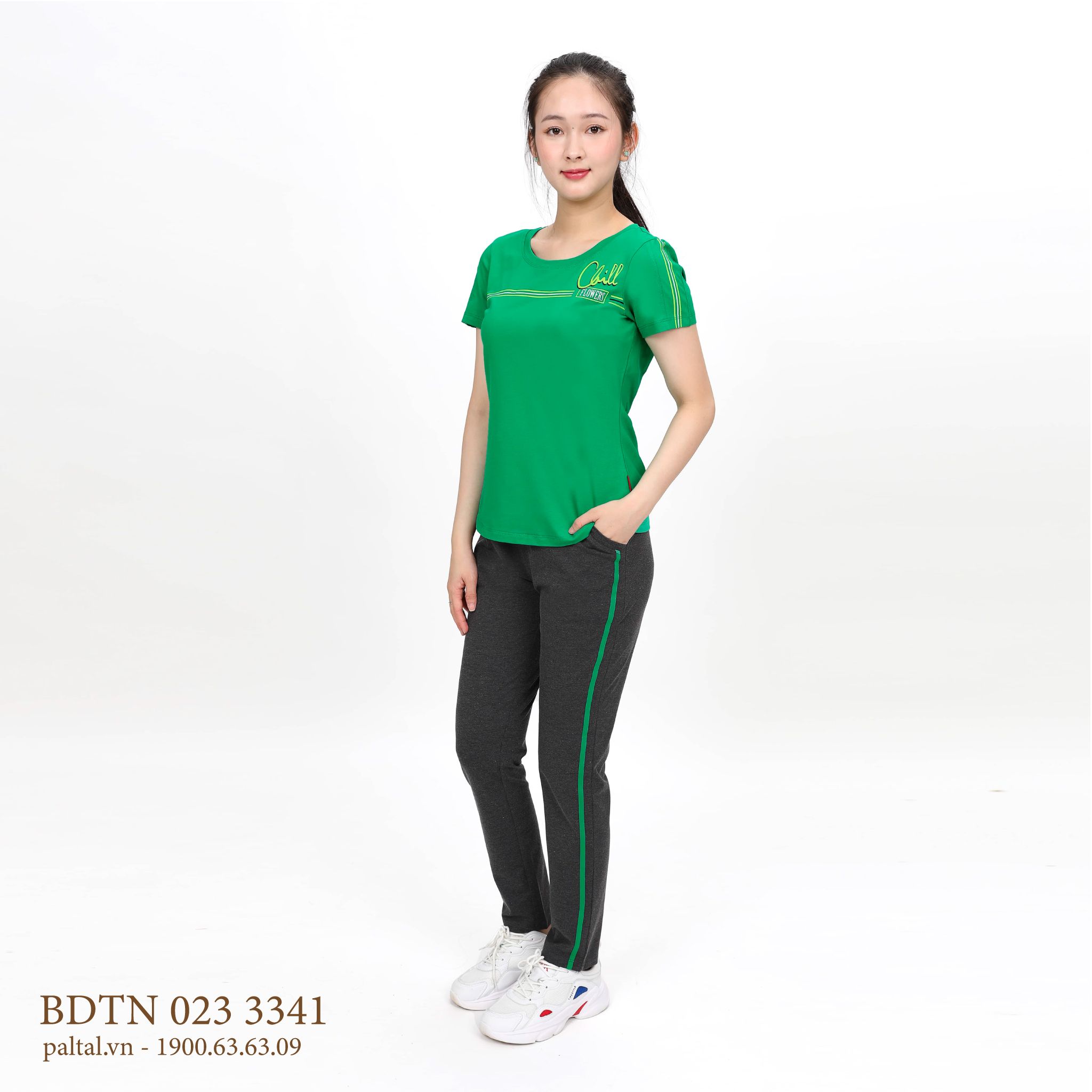 Set đồ bộ nữ kiểu quần dài tay ngắn chất cotton siêu mát 023p 3341