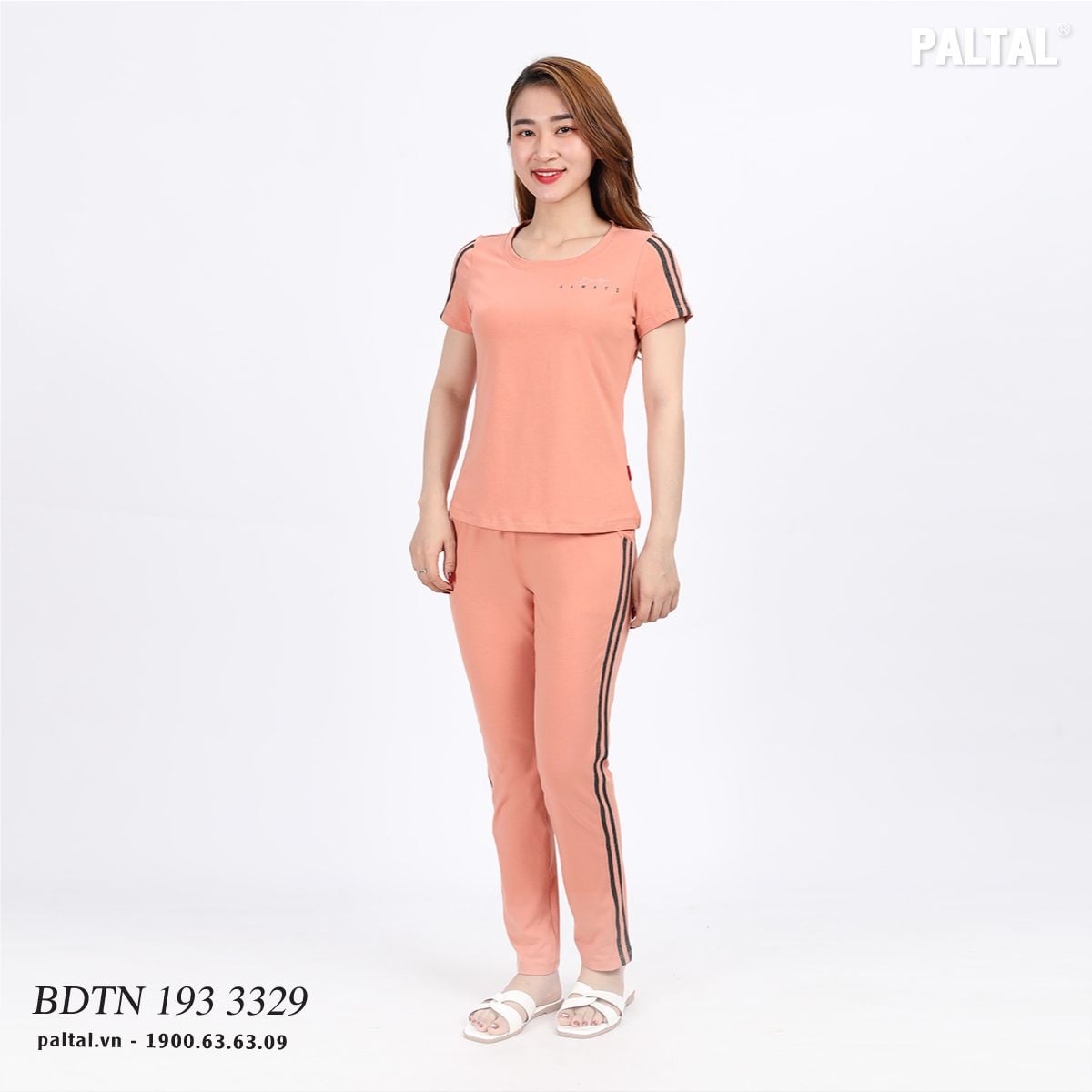 Set đồ bộ nữ kiểu quần dài tay ngắn cotton cvc mát 193p 3329