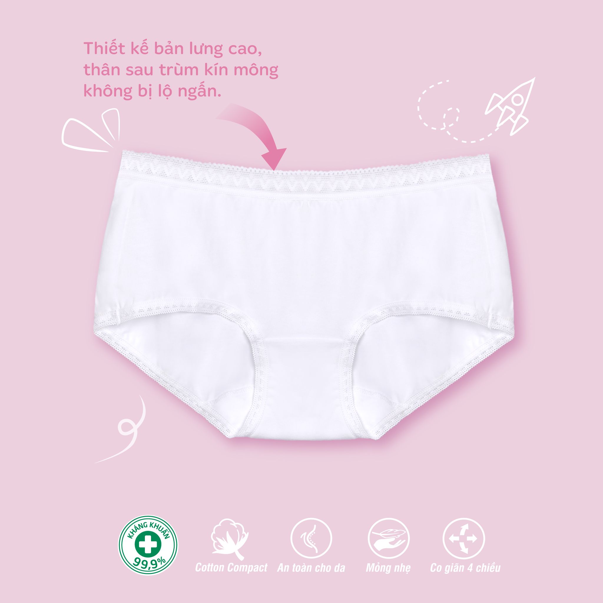 Combo 3 quần lót nữ cấp 3 cotton 027p 8353