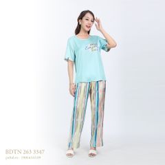 Bộ dài tay ngắn lụa nhung cao cấp 263p 3347