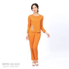Set đồ bộ nữ kiểu quần dài tay dài cotton cvc mát 183p 3210