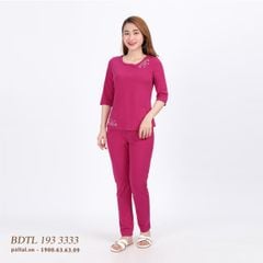 Set đồ bộ nữ kiểu quần dài tay lỡ cotton cvc mát 193p 3333